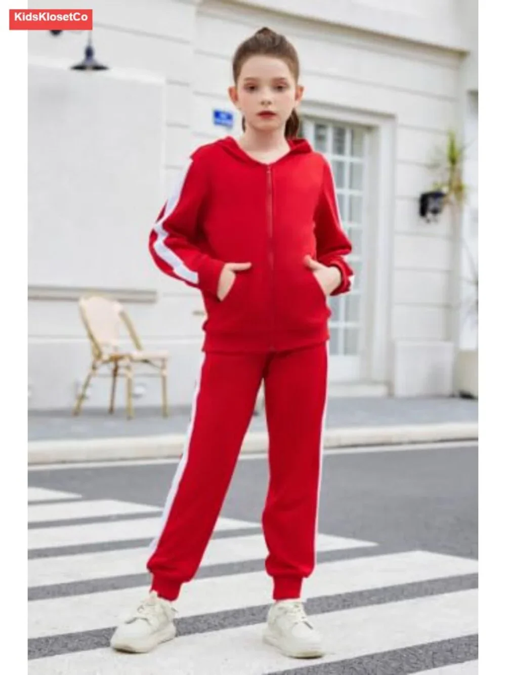 Girls Zip Up Hoodie and Jogger 2 Piece Tracksuit Sweatsuit Set